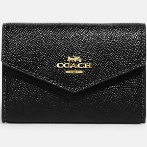 NWT Coach Flap Card Case CH487 In Black